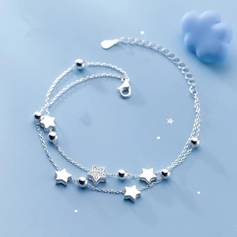 Double Star Beads Charm Bracelet